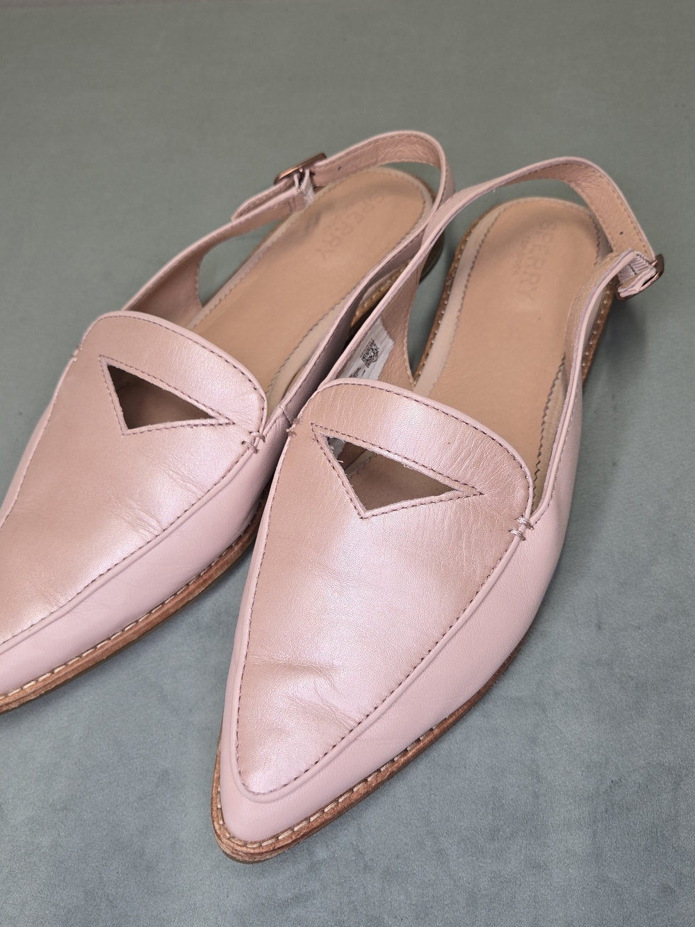 Sperry Saybrook Slingback Pearl Pink Leather Flats 9 - Picture 1 of 14